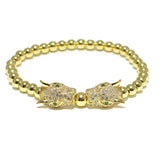 82587, DRAGON STAINLESS STEEL BEAD STRETCH BRACELET