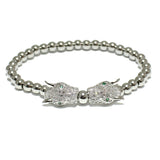 82587, DRAGON STAINLESS STEEL BEAD STRETCH BRACELET