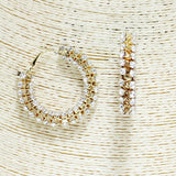 82610, RHINESTONE HOOP EARRING 2"