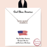 82733, "GOD BLESS AMERICA" NECKLACE