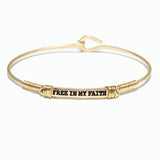 82968, "FREE IN MY FAITH" WIRE BRACELET