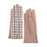 83014, TWO TONE HOUNDSTOOTH PATTERN GLOVES
