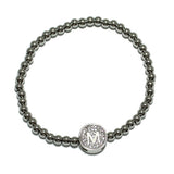 83111, PAVE INITIAL STRETCH BRACELET *STAINLESS STEEL