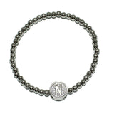 83111, PAVE INITIAL STRETCH BRACELET *STAINLESS STEEL