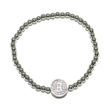 83111, PAVE INITIAL STRETCH BRACELET *STAINLESS STEEL