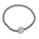 83111, PAVE INITIAL STRETCH BRACELET *STAINLESS STEEL