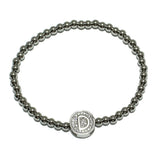 83111, PAVE INITIAL STRETCH BRACELET *STAINLESS STEEL