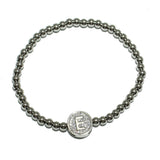 83111, PAVE INITIAL STRETCH BRACELET *STAINLESS STEEL