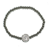 83111, PAVE INITIAL STRETCH BRACELET *STAINLESS STEEL