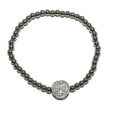 83111, PAVE INITIAL STRETCH BRACELET *STAINLESS STEEL
