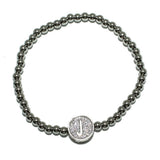 83111, PAVE INITIAL STRETCH BRACELET *STAINLESS STEEL