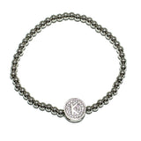 83111, PAVE INITIAL STRETCH BRACELET *STAINLESS STEEL