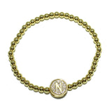 83112, PAVE INITIAL STRETCH BRACELET *STAINLESS STEEL