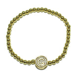 83112, PAVE INITIAL STRETCH BRACELET *STAINLESS STEEL