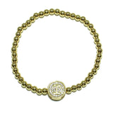 83112, PAVE INITIAL STRETCH BRACELET *STAINLESS STEEL