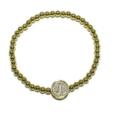 83112, PAVE INITIAL STRETCH BRACELET *STAINLESS STEEL