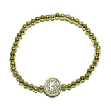 83112, PAVE INITIAL STRETCH BRACELET *STAINLESS STEEL