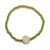 83112, PAVE INITIAL STRETCH BRACELET *STAINLESS STEEL