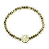 83112, PAVE INITIAL STRETCH BRACELET *STAINLESS STEEL