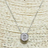 83113, PAVE INITIAL DAINTY NECKLACE *STAINLESS STEEL