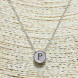83113, PAVE INITIAL DAINTY NECKLACE *STAINLESS STEEL