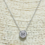 83113, PAVE INITIAL DAINTY NECKLACE *STAINLESS STEEL