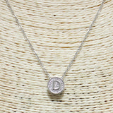83113, PAVE INITIAL DAINTY NECKLACE *STAINLESS STEEL