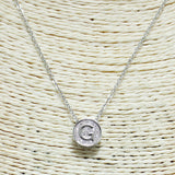 83113, PAVE INITIAL DAINTY NECKLACE *STAINLESS STEEL