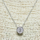 83113, PAVE INITIAL DAINTY NECKLACE *STAINLESS STEEL
