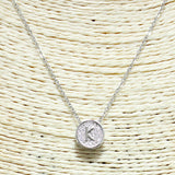 83113, PAVE INITIAL DAINTY NECKLACE *STAINLESS STEEL