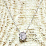 83113, PAVE INITIAL DAINTY NECKLACE *STAINLESS STEEL