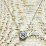 83113, PAVE INITIAL DAINTY NECKLACE *STAINLESS STEEL
