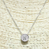 83113, PAVE INITIAL DAINTY NECKLACE *STAINLESS STEEL