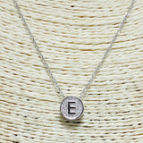 83113, PAVE INITIAL DAINTY NECKLACE *STAINLESS STEEL