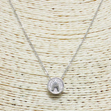 83113, PAVE INITIAL DAINTY NECKLACE *STAINLESS STEEL