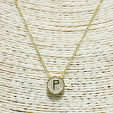 83114, PAVE INITIAL DAINTY NECKLACE *STAINLESS STEEL
