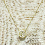 83114, PAVE INITIAL DAINTY NECKLACE *STAINLESS STEEL