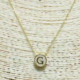 83114, PAVE INITIAL DAINTY NECKLACE *STAINLESS STEEL