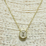 83114, PAVE INITIAL DAINTY NECKLACE *STAINLESS STEEL