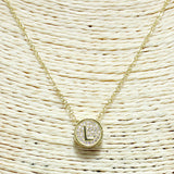83114, PAVE INITIAL DAINTY NECKLACE *STAINLESS STEEL