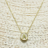 83114, PAVE INITIAL DAINTY NECKLACE *STAINLESS STEEL