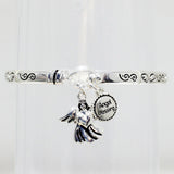 83339, "ANGEL'S BLESSING" MESSAGE CHARM STRETCH BRACELET