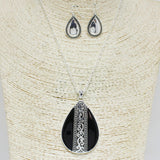 83344, TAILORED EPOXY W/ FILIGREE NECKLACE *TEARDROP