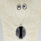 83344, TAILORED EPOXY W/ FILIGREE NECKLACE *OVAL SHAPE