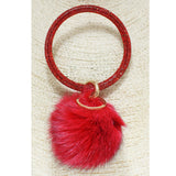 83357, FLUFFY FUR POM POM KEYCHAIN