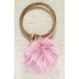 83357, FLUFFY FUR POM POM KEYCHAIN