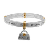 83391, "#1 DOCTOR" CHARM METAL STRETCH BRACELET