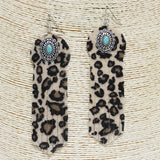 83408, MOHAIR FAUX LEATHER EARRING