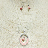 83420, FLAMINGO DANGLE TAILORED LOOK NECKLACE