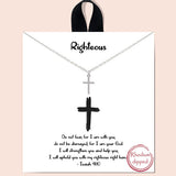 83504, "RIGHTEOUS" DAINTY CROSS NECKLACE
